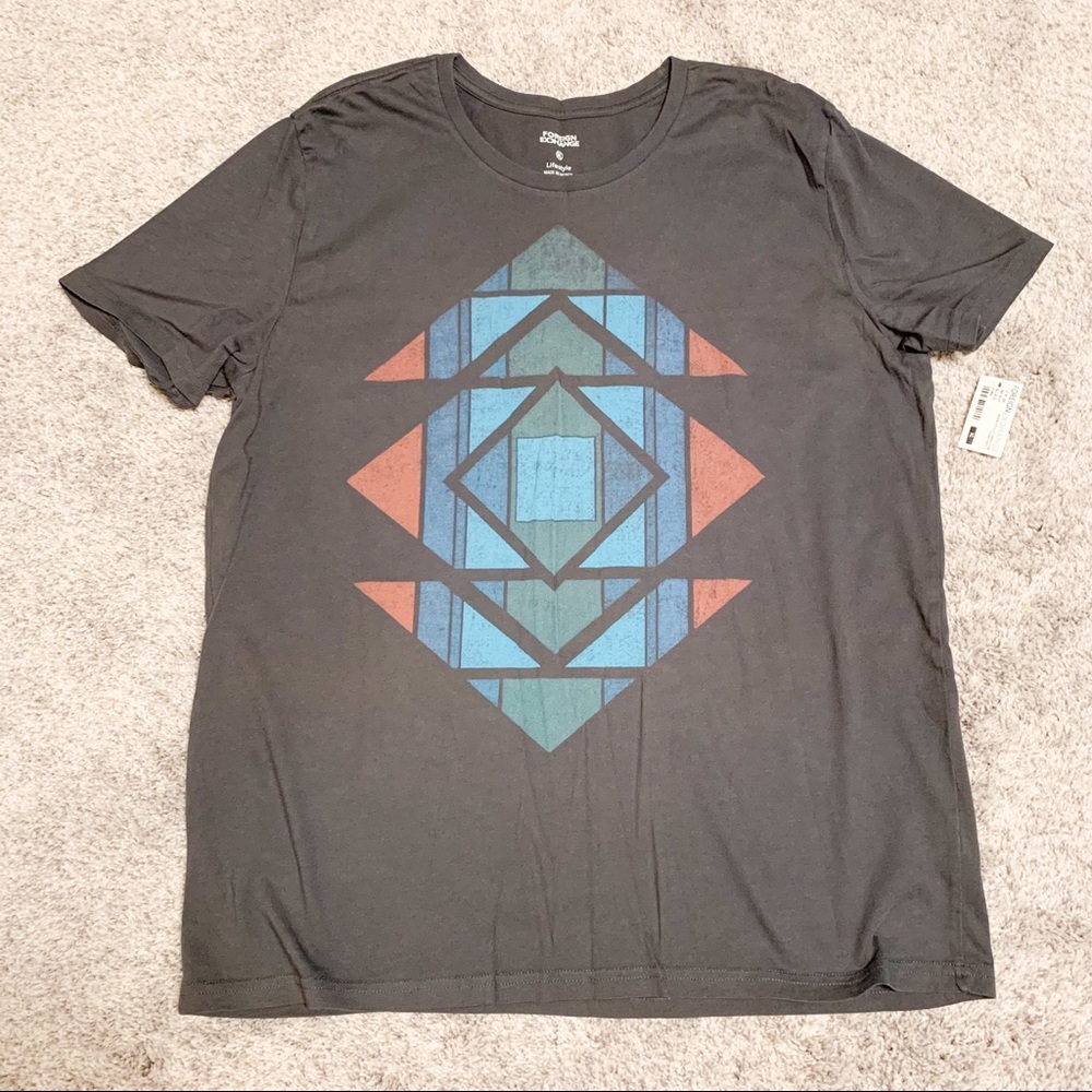 NWT Foreign Exchange Aztec Tribal T-Shirt XL